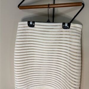 Charlotte Russe White mesh, ribbed skirt with flesh toned lining